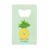 Cute pineapple cartoon illustratie creditkaart flessenopener (Achterkant)