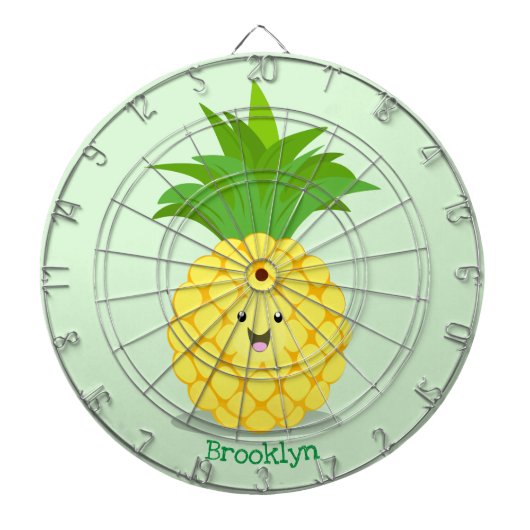 Cute pineapple cartoon illustratie dartbord (Voorkant)
