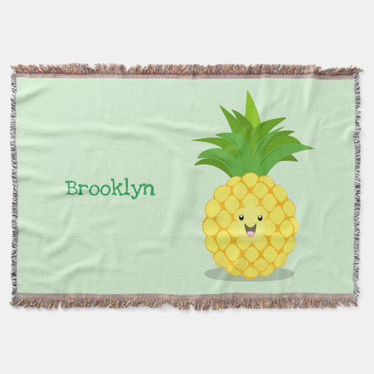 Cute pineapple cartoon illustratie deken (Voorkant)