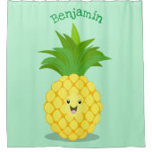 Cute pineapple cartoon illustratie douchegordijn (Voorkant)