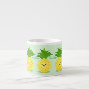 Cute pineapple cartoon illustratie espresso kop