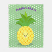 Cute pineapple cartoon illustratie fleece deken (Voorkant)