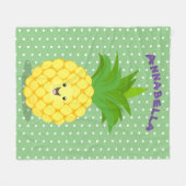 Cute pineapple cartoon illustratie fleece deken (Voorkant (Horizontaal))