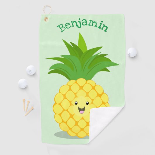 Cute pineapple cartoon illustratie golfhanddoek (Insitu)