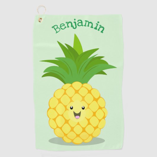 Cute pineapple cartoon illustratie golfhanddoek (Voorkant)