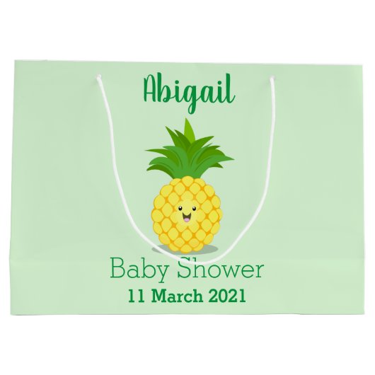 Cute pineapple cartoon illustratie groot cadeauzakje (Achterkant)