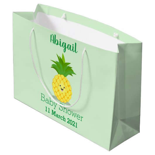 Cute pineapple cartoon illustratie groot cadeauzakje (Achterkant Gekanteld)