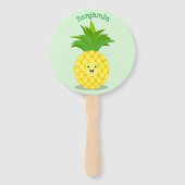 Cute pineapple cartoon illustratie handwaaier (Voorkant)
