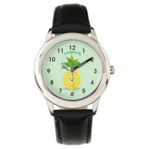 Cute pineapple cartoon illustratie horloge