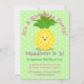 Cute pineapple cartoon illustratie kaart (Voorkant)