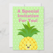 Cute pineapple cartoon illustratie kaart (Achterkant)