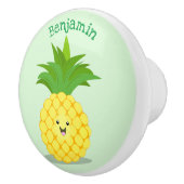 Cute pineapple cartoon illustratie keramische knop (Rechts)