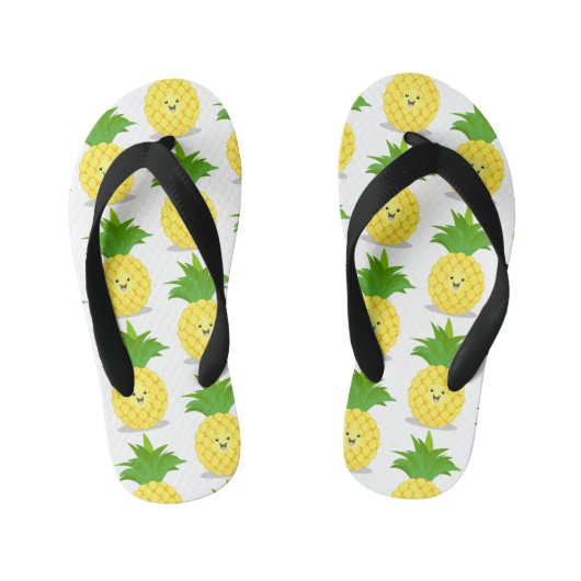 Cute pineapple cartoon illustratie kinder teenslippers (Voetbed)