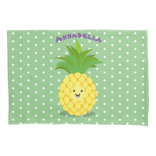 Cute pineapple cartoon illustratie kussensloop (Voorkant)