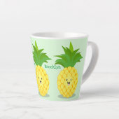 Cute pineapple cartoon illustratie latte mok (Rechterhoek)