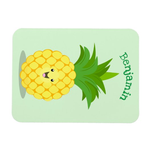 Cute pineapple cartoon illustratie magneet (Horizontaal)