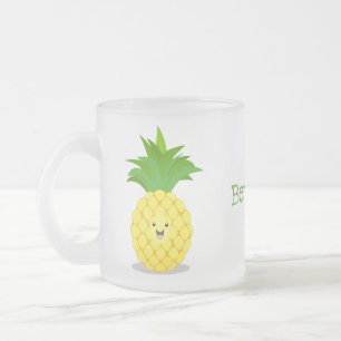 Cute pineapple cartoon illustratie matglas koffiemok