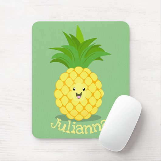 Cute pineapple cartoon illustratie muismat (Met muis)