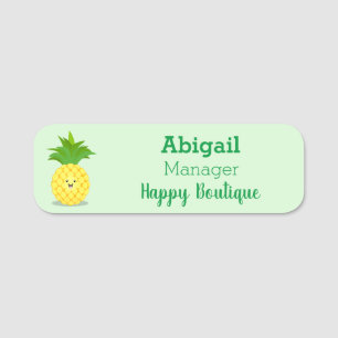 Cute pineapple cartoon illustratie naamplaatje