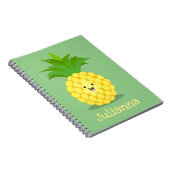 Cute pineapple cartoon illustratie notitieboek (Rechterzijde)
