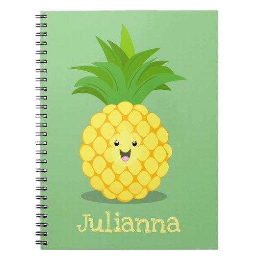 Cute pineapple cartoon illustratie notitieboek (Voorkant)