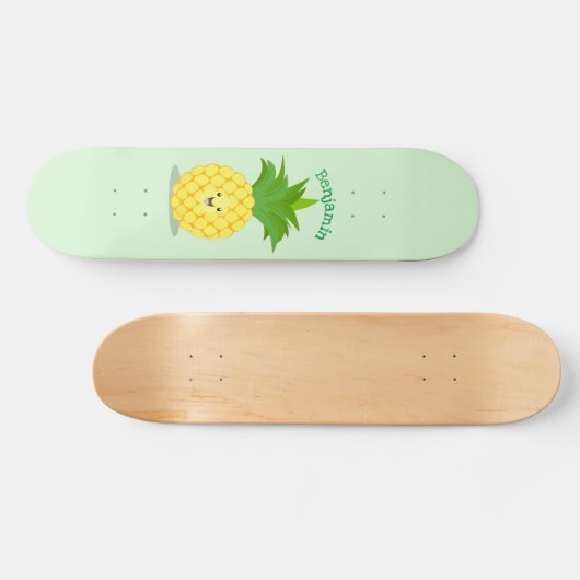 Cute pineapple cartoon illustratie persoonlijk skateboard (Horizontaal)