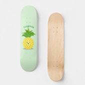 Cute pineapple cartoon illustratie persoonlijk skateboard (Voorkant)