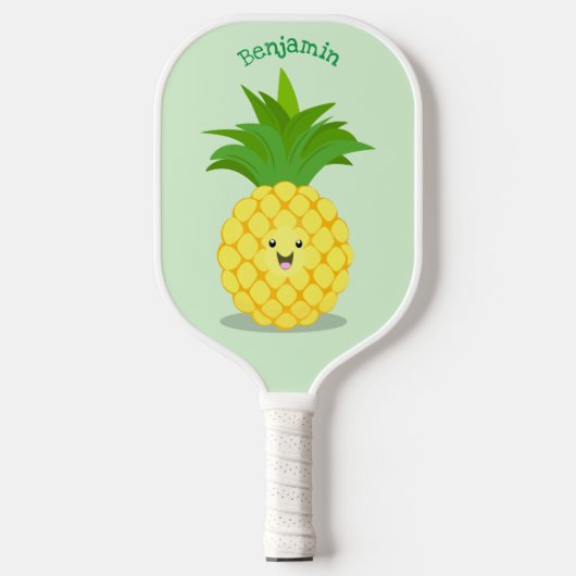 Cute pineapple cartoon illustratie pickleball paddle (Voorkant)