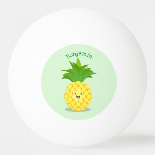 Cute pineapple cartoon illustratie pingpongbal