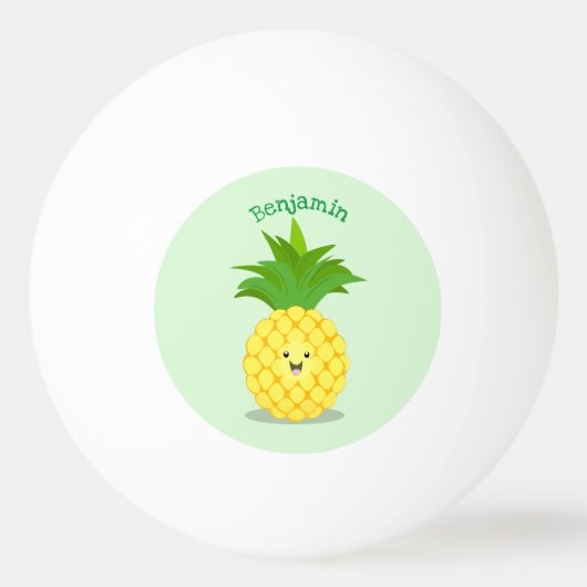 Cute pineapple cartoon illustratie pingpongbal (Voorkant)