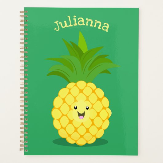 Cute pineapple cartoon illustratie planner (Voorkant)