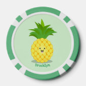 Cute pineapple cartoon illustratie poker chips (Achterkant)