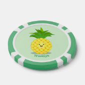 Cute pineapple cartoon illustratie poker chips (Enkel)