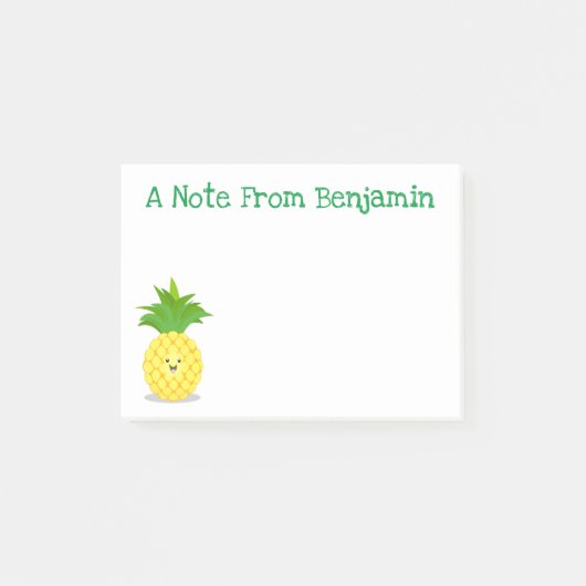 Cute pineapple cartoon illustratie post-it® notes (Voorkant)