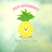 Cute pineapple cartoon illustratie raamsticker (Vel 3)