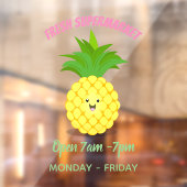 Cute pineapple cartoon illustratie raamsticker (Vel 2)
