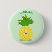 Cute pineapple cartoon illustratie ronde button 5,7 cm (Voorkant)