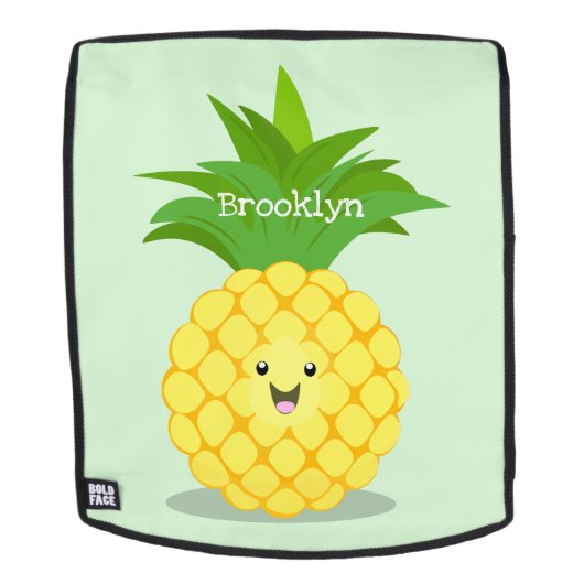 Cute pineapple cartoon illustratie rugtassen (Verwijderbaar gezicht)