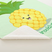Cute pineapple cartoon illustratie sherpa deken (3/4)