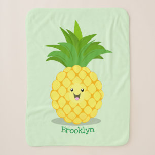 Cute pineapple cartoon illustratie sherpa deken