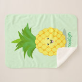 Cute pineapple cartoon illustratie sherpa deken (Voorkant (horizontaal))