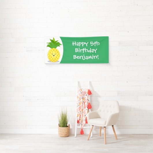 Cute pineapple cartoon illustratie spandoek (Insitu)