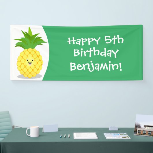Cute pineapple cartoon illustratie spandoek (Beurs)