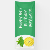 Cute pineapple cartoon illustratie spandoek (Verticaal)
