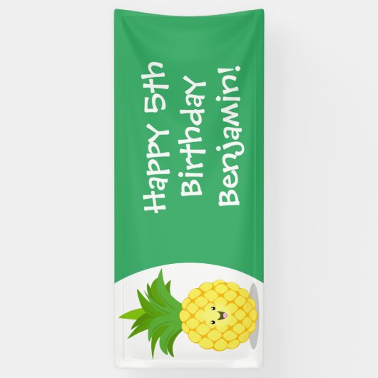Cute pineapple cartoon illustratie spandoek (Verticaal)