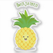 Cute pineapple cartoon illustratie sticker (Voorkant)