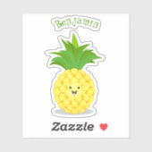 Cute pineapple cartoon illustratie sticker (Vel)