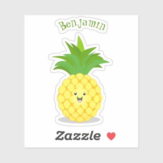 Cute pineapple cartoon illustratie sticker (Vel)