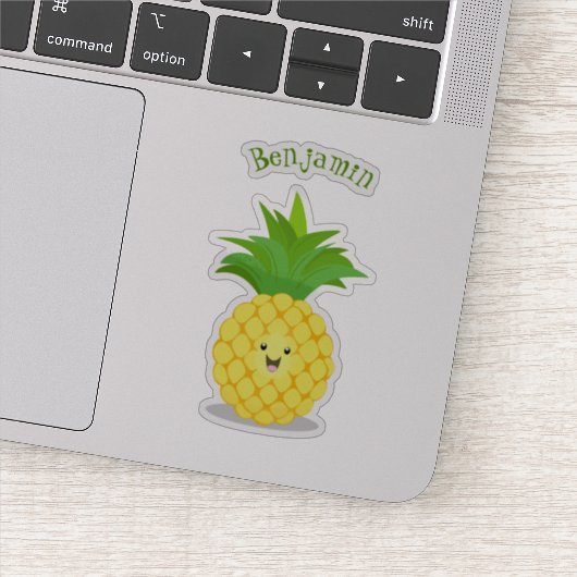Cute pineapple cartoon illustratie sticker (Detail)