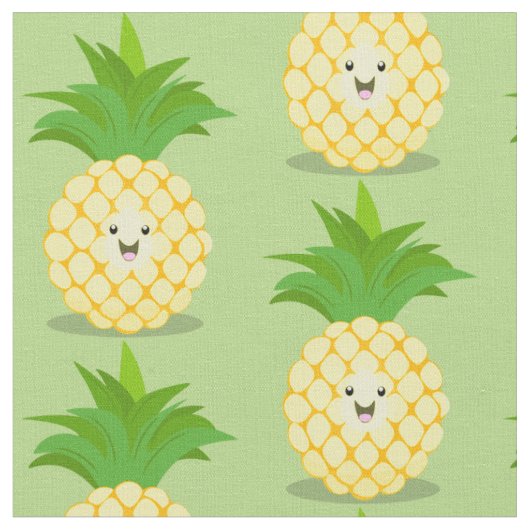 Cute pineapple cartoon illustratie stof (Close Up)